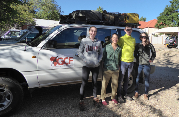 April, volunteers and Emma from GCF, preparing to leave the main office