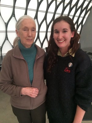 Primate Keeper Esta Wilson-Burke (Right) with Dr. Jane Goodall DBE. Esta Wilson Burke with Dr Jane Goodall DBE